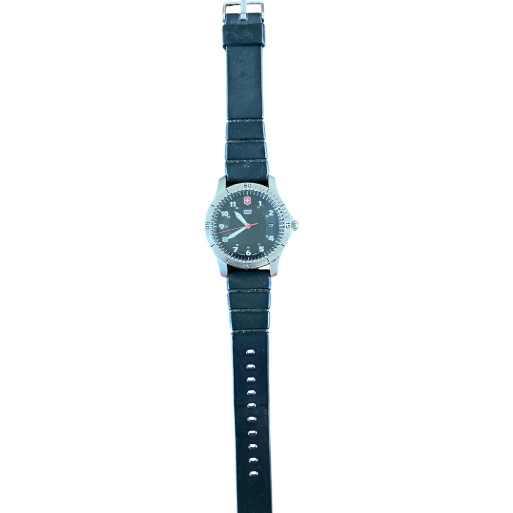 Swiss Army Mens Preowned Adjustable Wrist Watch Black Water Resistant